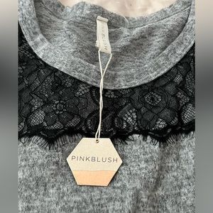 Pink Blush Maternity sweater with lace detail